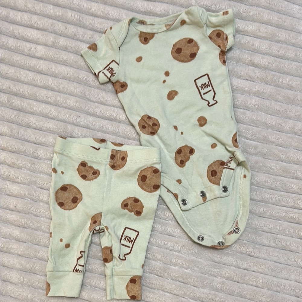 Carter's Cream and Brown Bodysuit with Teddy Bear Print